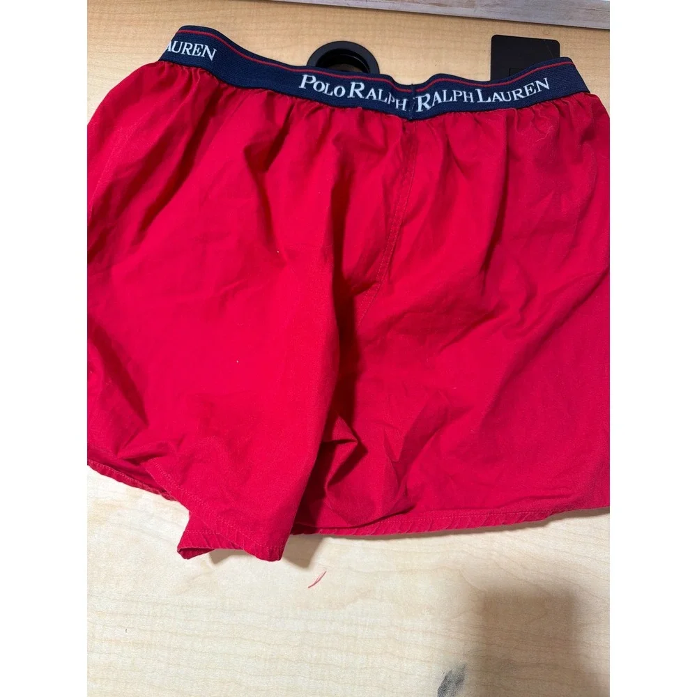 Polo Ralph Lauren Mens Red Cotton Woven Boxer Shorts Nautical Flags Size Medium